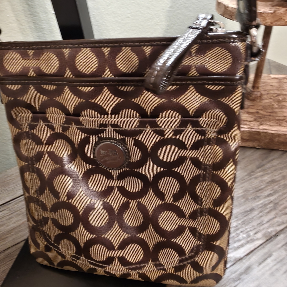 Brown Patterned COACH Crossbody Bag - Picture 3 of 16